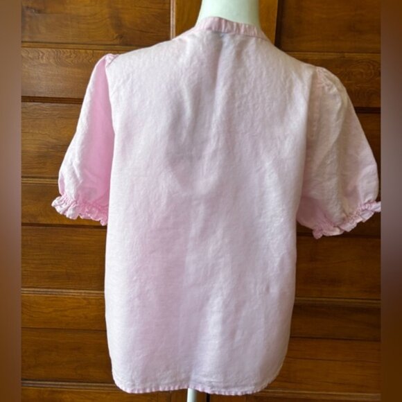J. Crew Pink Ruffle Button-Up Blouse - Picture 4 of 7
